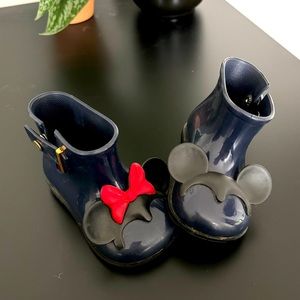 Mini Melissa Mickey and Minnie Rain Boots (toddler size 6)